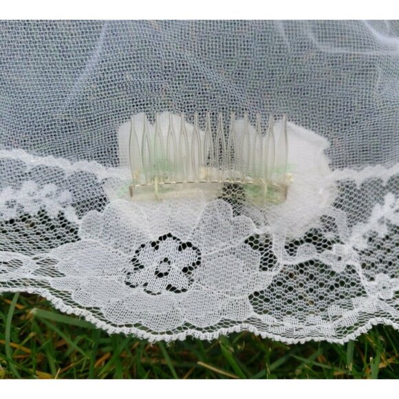 First Communion Veil Pearl Wreath Crown Layered Head Piece Holy Primera Comunion - Picture 9 of 12